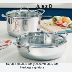 Princess House.  Set De Olka De 6 Qts Y Cacerola De 5 Qts Heritage Signature Nuevas En Sus Cajas 