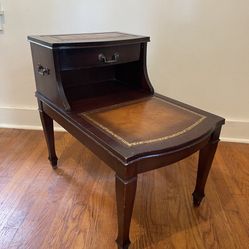 Antique Davenport Desk With Leather And Gold Accents
