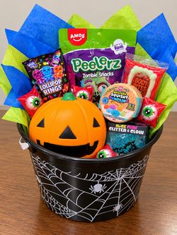 Birthday and Halloween squishies basket