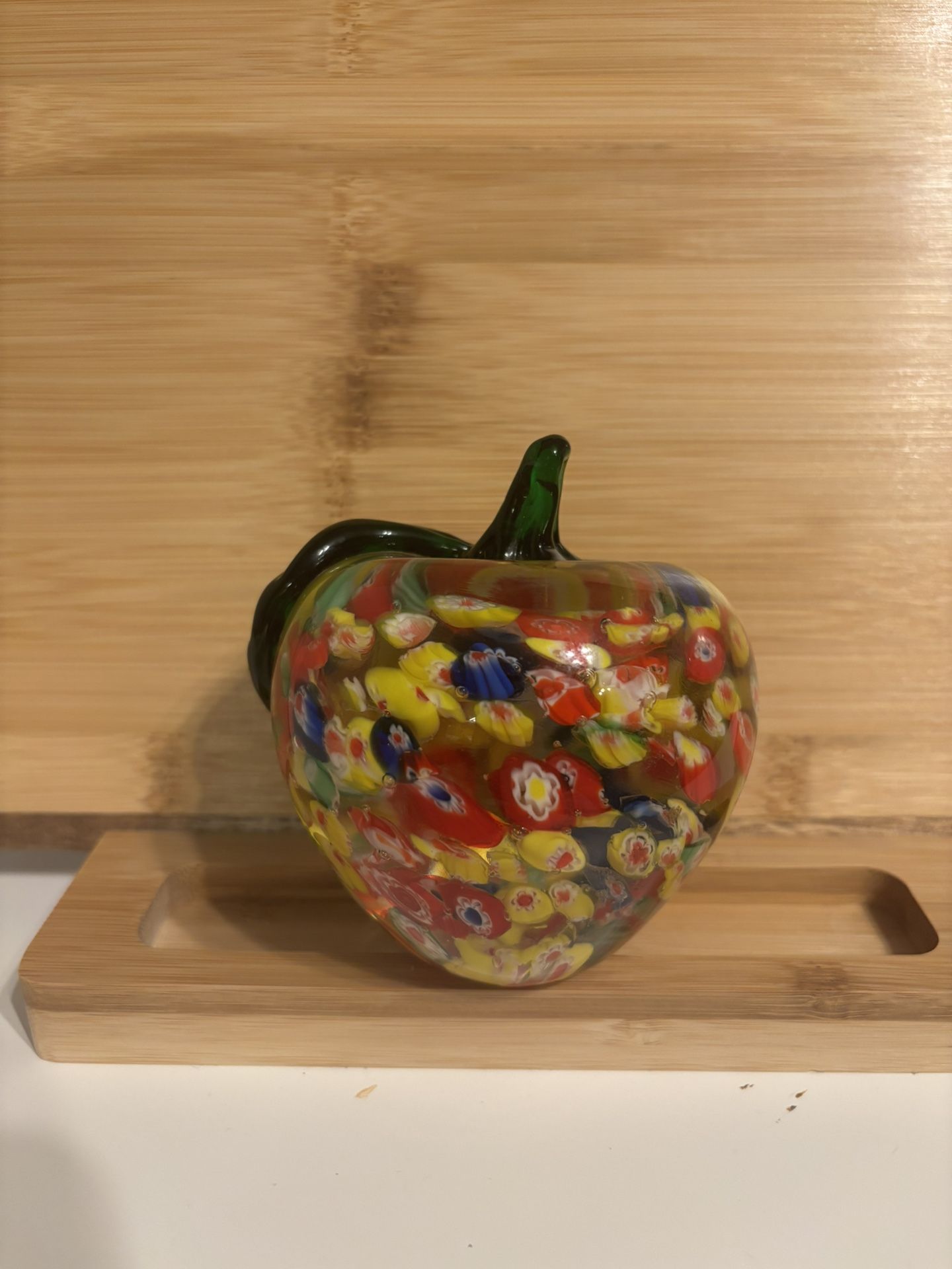 Murano Style Apple Paperweight 