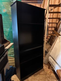 Black Bookshelf – Tall 3 Shelf Storage