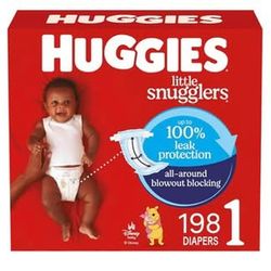 Huggies Size 1 Diapers, Little Snugglers Diapers, Size 1 (8-14 lbs), 198 Count (6 Packs of 33)