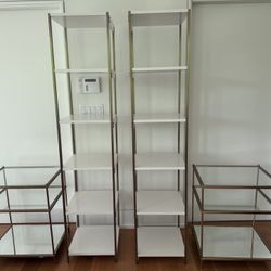 West Elm Bookshelves (2) And Side Tables (2)