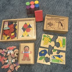 Melissa And Doug Pattern Blocks Puzzle Set Bubbles And Flaom