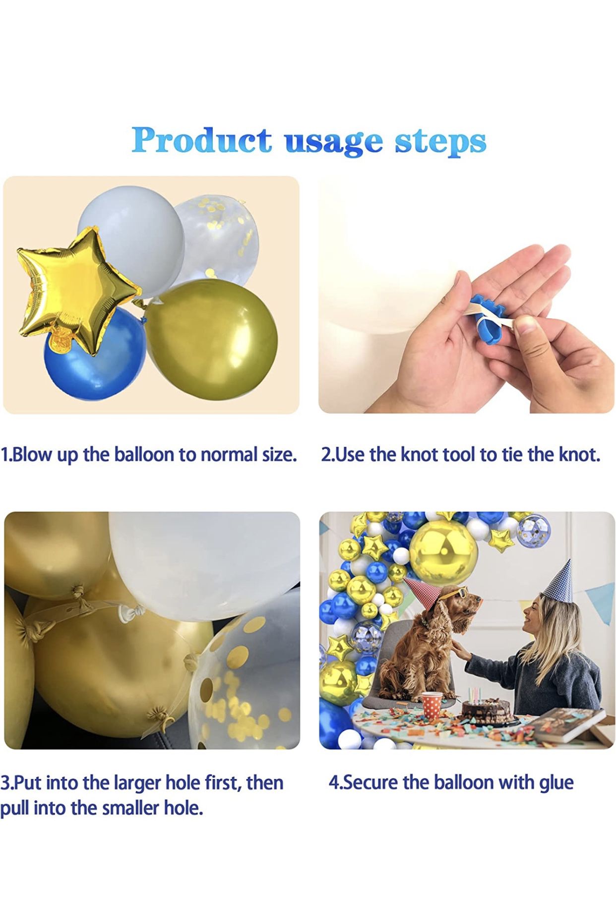 139-Pcs Balloon Garland Arch Kit, 18/10/5" Metallic Blue and Gold Confetti globos para decoracion fiestas, Balloon Arch Kit for Birthday Christmas Bab