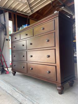 Large 8 Drawer Wooden Dresser