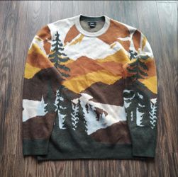 DKNY Mountain Landscape Knit Sweater