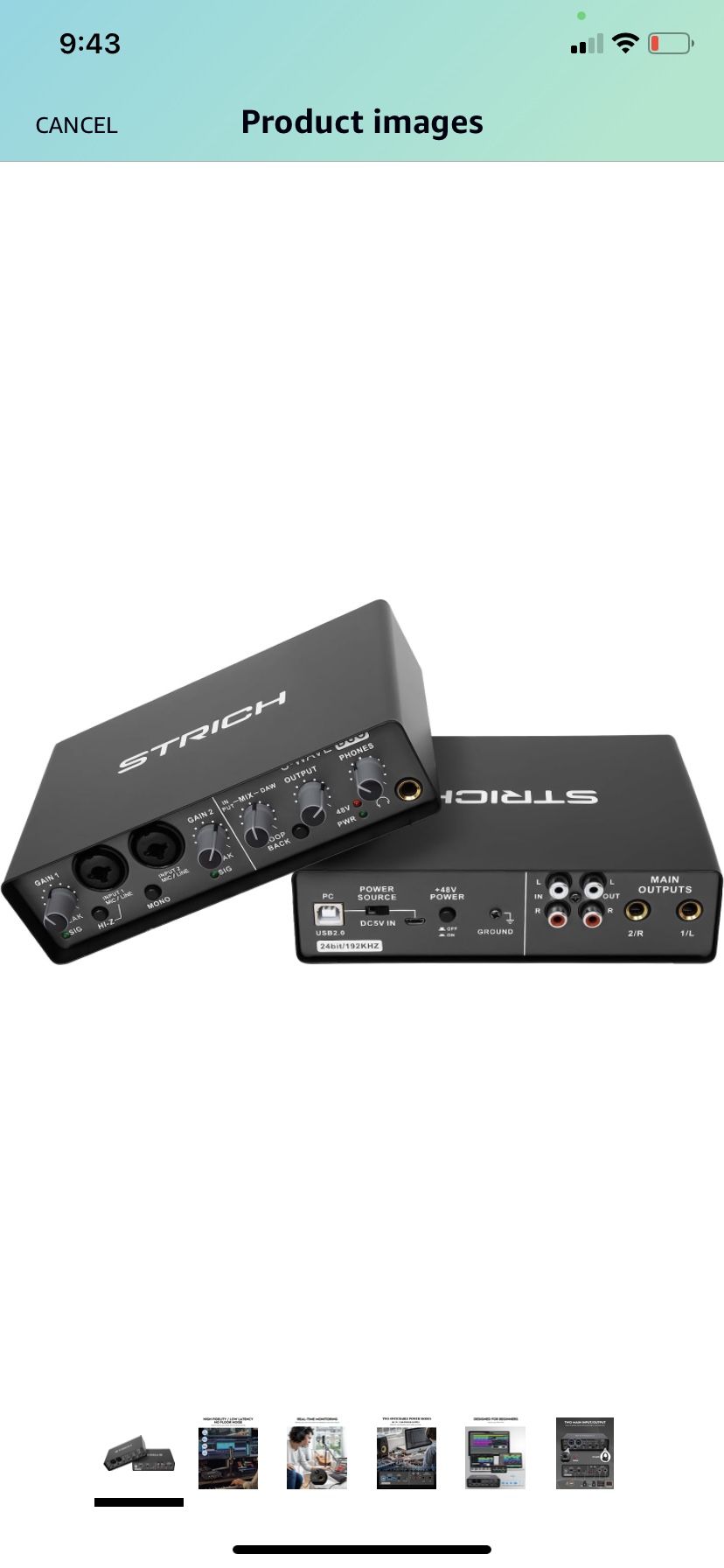 Brand new STRICH S-WAVE DUO Studio Audio Mixer Interface for Guitarist, Vocalist, Podcaster
