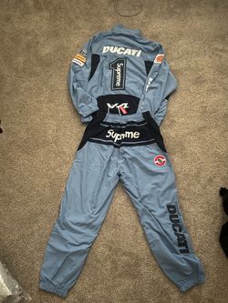 blue supreme tracksuit windbreaker