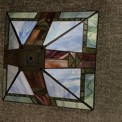 ANTIQUE STAINED GLASS ART NOUVEAU TIFFANY STYLE LAMP SHADE