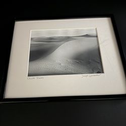 Beautiful framed black and white photograph titled "Chinle Dunes" AZ