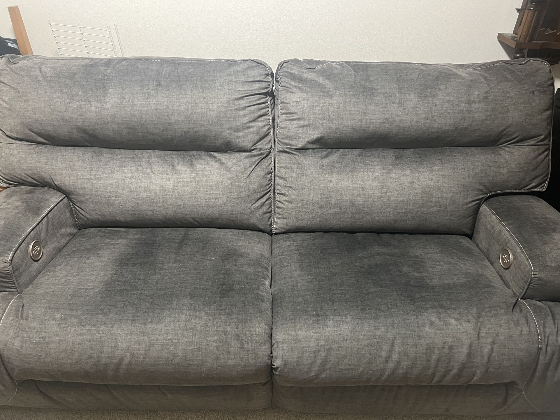 Gray Microfiber Ashley Recliner Couch