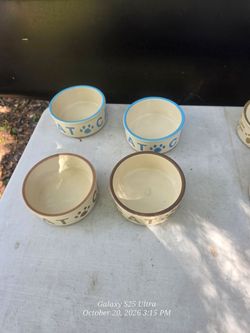Ceramic Cat & dog Bowls Set of 4