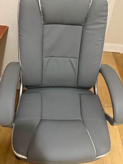 Gray Leather Executive Office Chair – Brand new