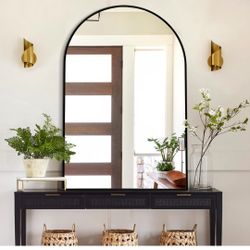 BRAND NEW..Arched Mirror 30x40, Black Bathroom Mirror, Large Wall Mirror 30 x 40 Inch, Metal