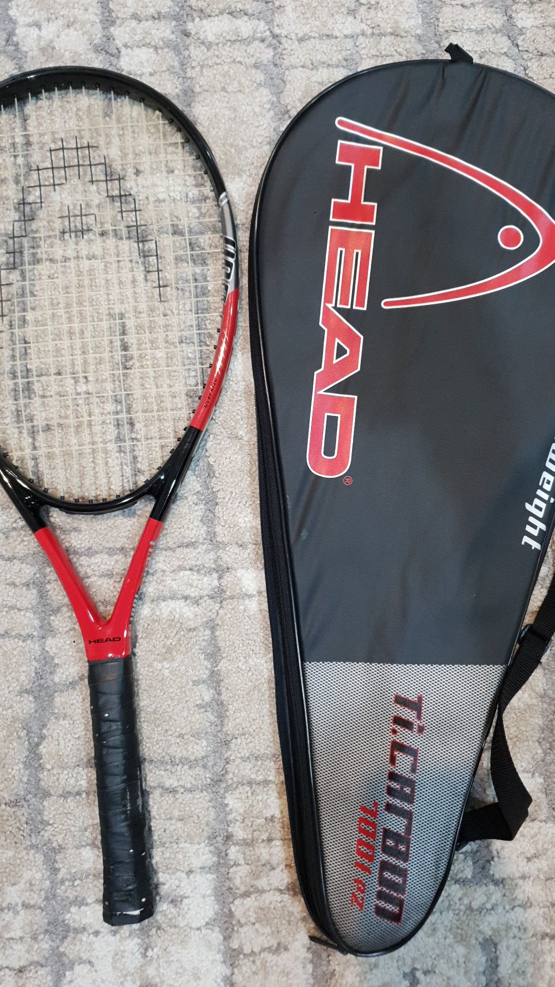 Tennis racket with bag Head ti carbon 7001 pz