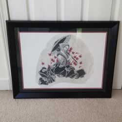 Handmade Framed Japanese Rice Paper Painting