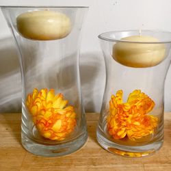 Glass floating candle holders