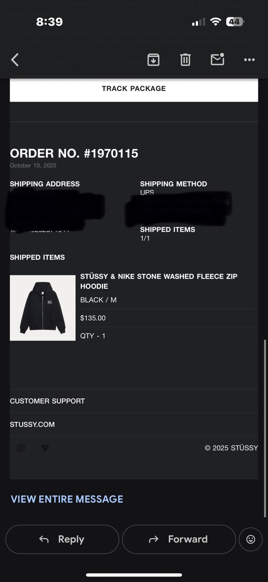 Stüssy X Nike Black Hoodie