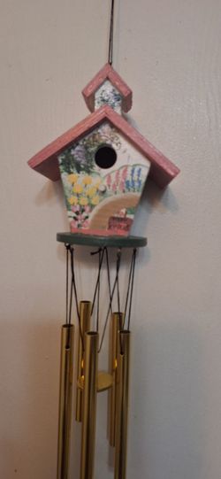 Vintage Kathy's Gardens Birdhouse wind chime, Kathy Hatch Collection. "Herb Garden"