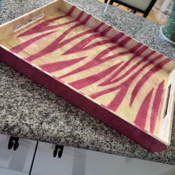 Decorative wooden serving tray
