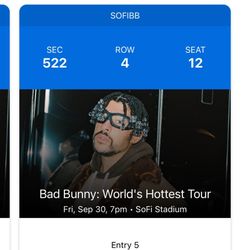 2 Bad Bunny Tickets 