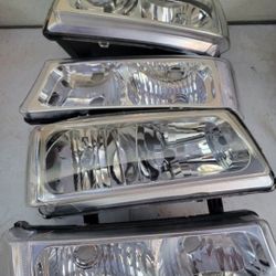 03-06 Chevrolet Silverado Avalanche Headlights Luces Micas Calaveras Faros Faroles Focos Headlamps Chevy 