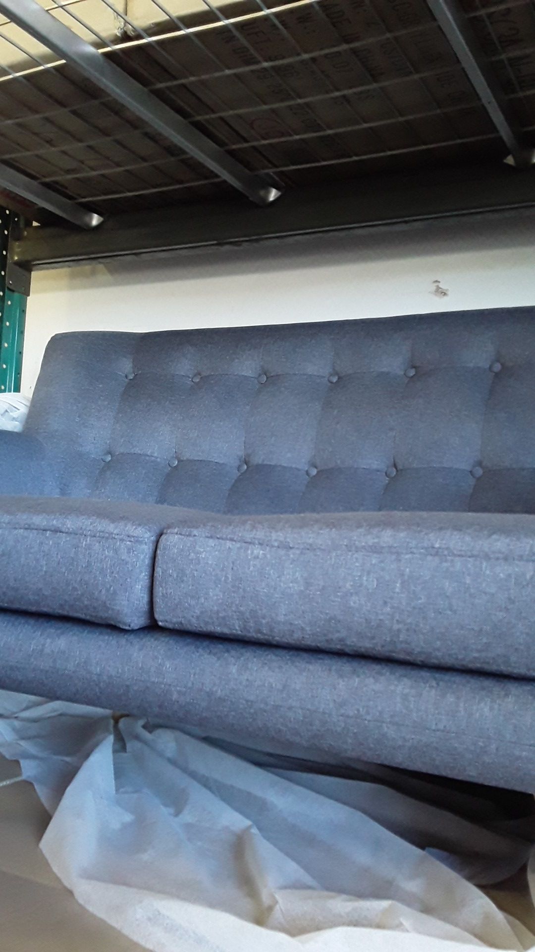 Grey loveseat couch