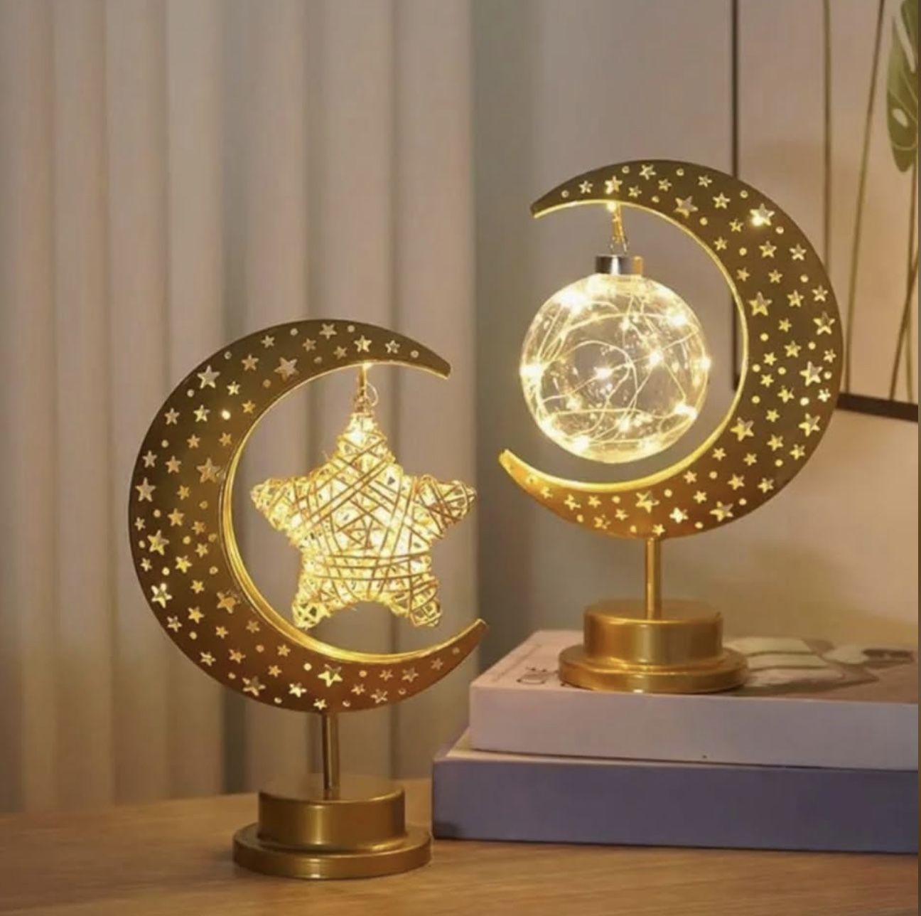 Moon & Star LED Table Lamps – Cozy Warm Light | Perfect Christmas Gift & Home Decor