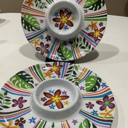 NWT Set of Three Heavy Duty Appetizer Trays, 12” in diameter