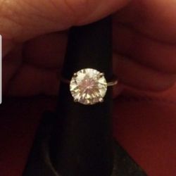 ❤SILVER GENUINE 3 CT LT CHAMPAGNE MOISSANITE SOLITAIRE RING SIZE 6