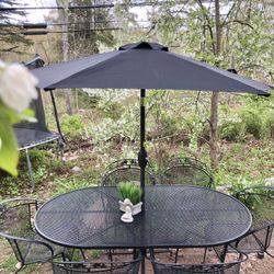 High -End  Wrought Iron 7 Pc Patio Set 