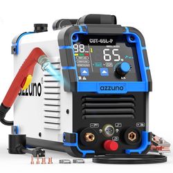 Plasma Cutter 65Amps, Non-Touch Pilot Arc, 110/220V Dual Voltage Large LED Display Plasma Cutting Machine, IGBT Inverter Air Sensor Technology, Max Cu