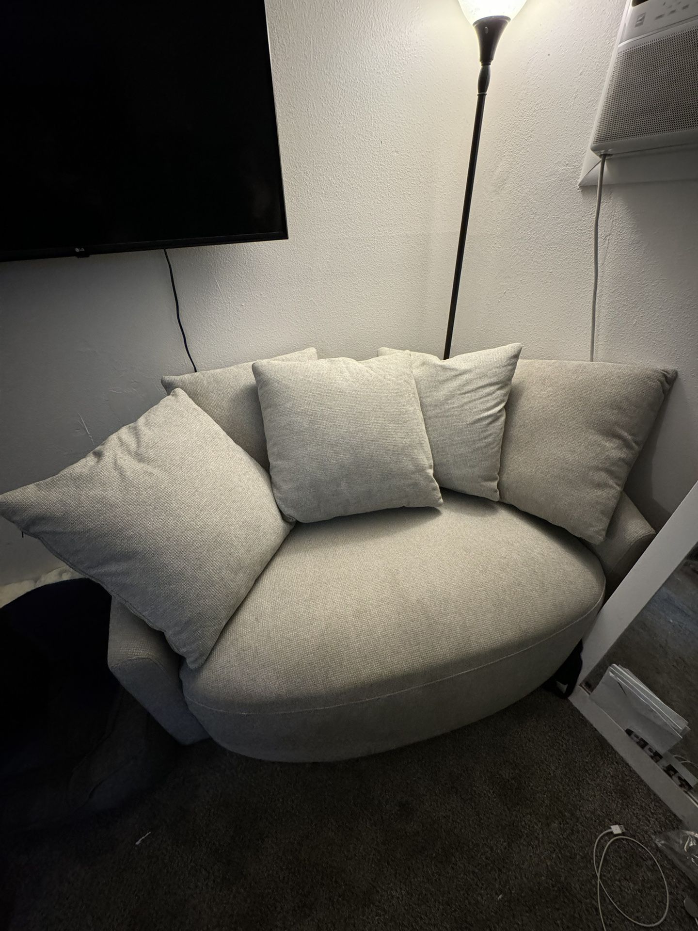 GREY SWIVEL COUCH