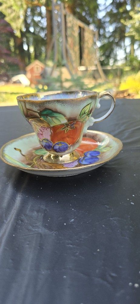 Aynsley "Orhcard Gold" Tea Cup and Saucer