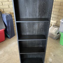 Black Narrow Bookcase / Media Shelf