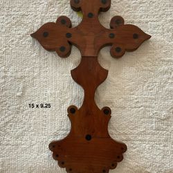 Beautiful Antique Wood Cross From Church In France