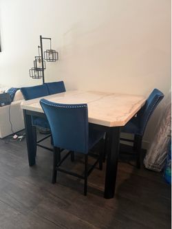 Marble table with chairs