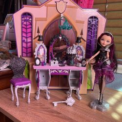 Raven Queen With Vanity Set. Ever After Doll