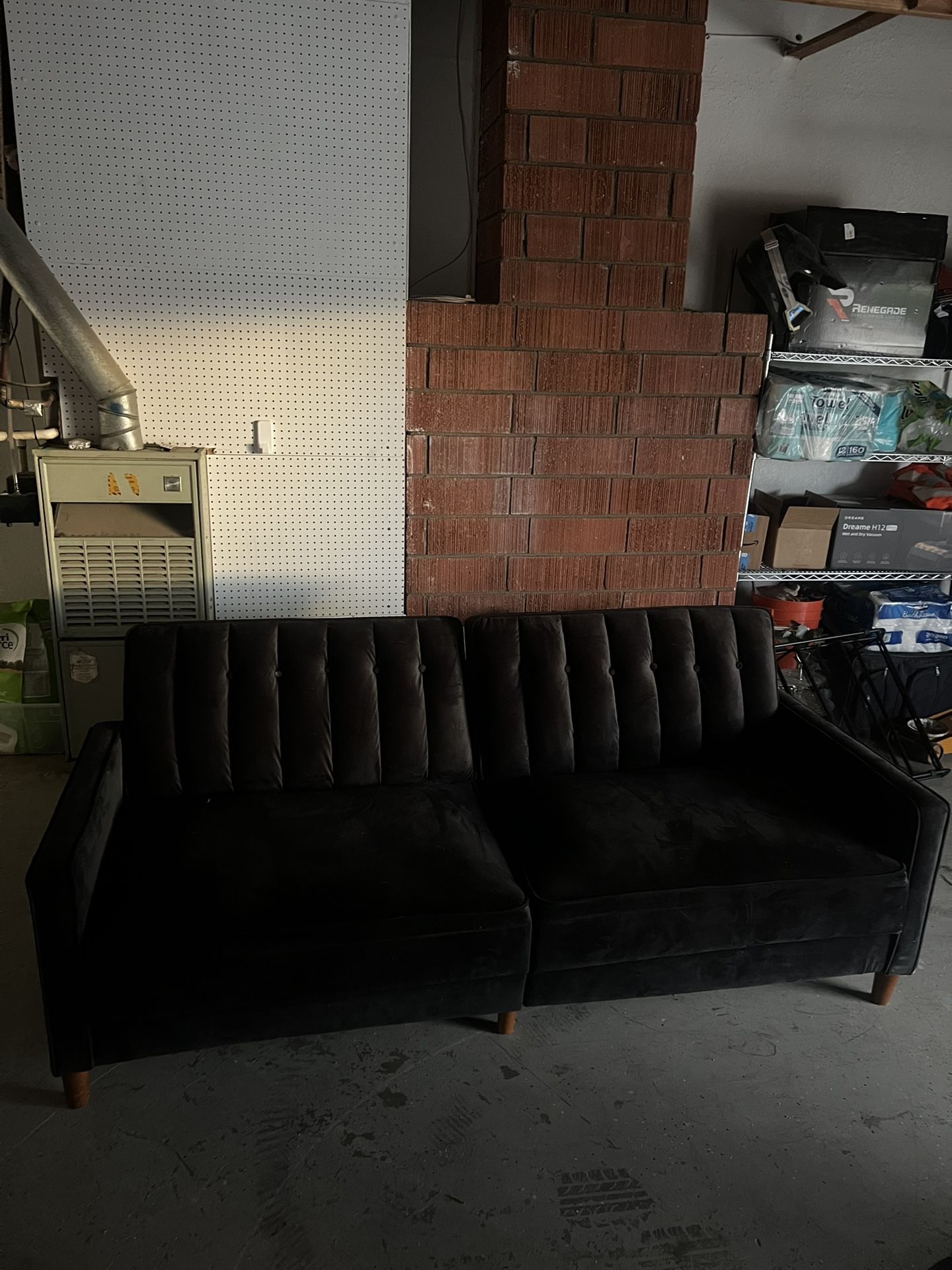 Black Velvet Couch/Sofa