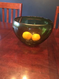green crate and barrel vase and brown vase