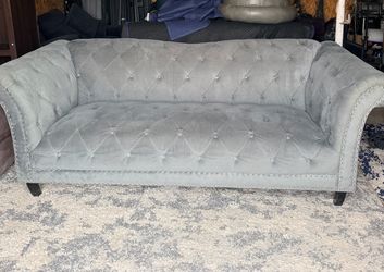 Kari Velvet Sofa — Gray Modern and Elegant