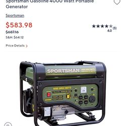 4000 Watt Generator .