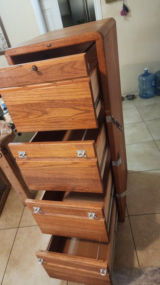 Solid Wood Filing Cabinet