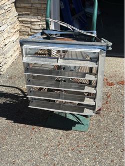 Green house fan and shutters on a hand fillet
