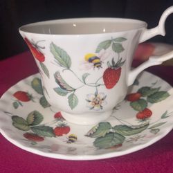 Roy Kirkman Alpine Strawberry Cup & Saucer 