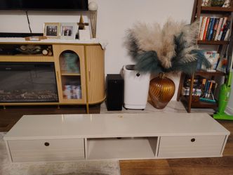 Shiloh Ivory Wood Floating TV Shelf