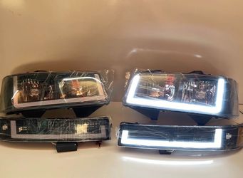 2003-2023 CHEVY EXPRESS AND SAVANA BLACK SWITCHBACK LED HALOGEN HEADLIGHT SET