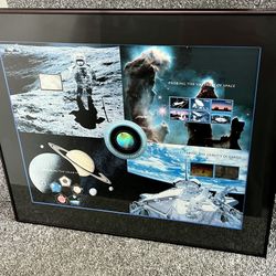 Framed World Stamp Expo 2000 Space Achievement & Exploration Uncut Sheet