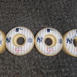 Skateboard wheels
NY Yankee.